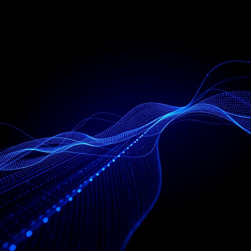 Abstract visualisation of data flowing through fiber-optic threads